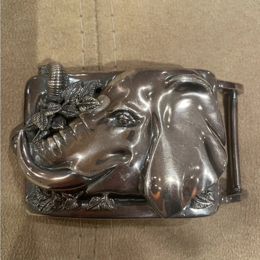 Huge Kieselstein- Cord Sterling Elephant Buckle